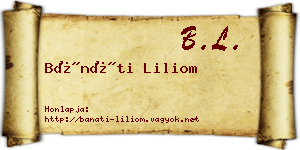 Bánáti Liliom névjegykártya